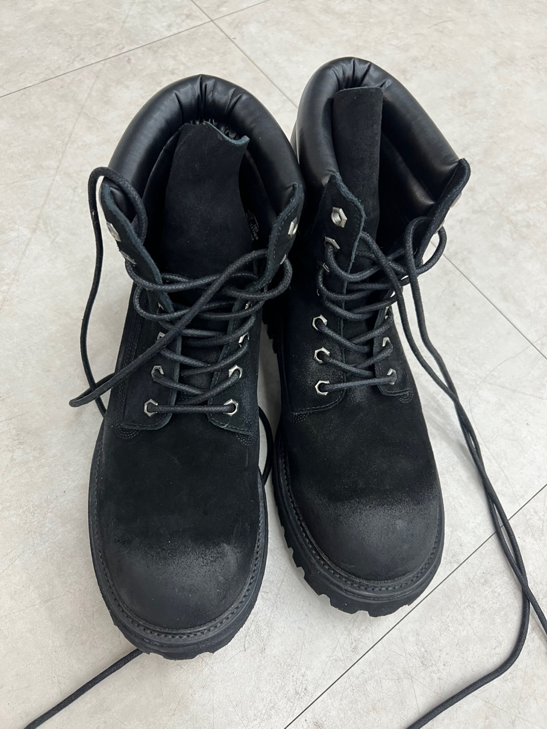 Suede Combat Boots